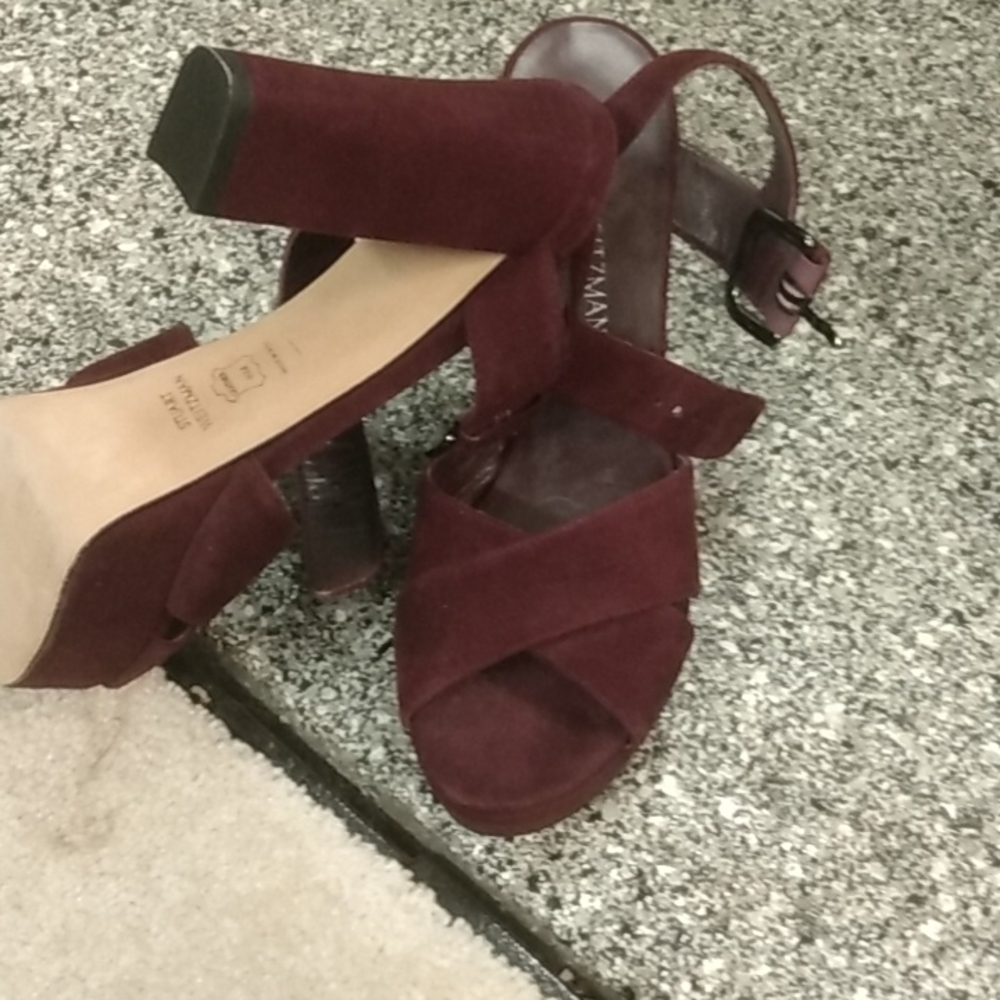 Stuart Weitzman scrappy velvet platform sandals